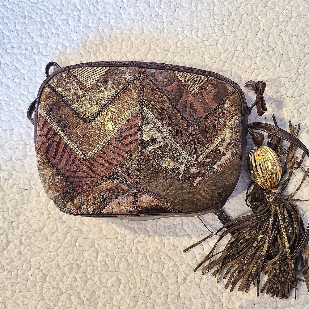 Vintage Brizzolari genuine leather patchwork bag